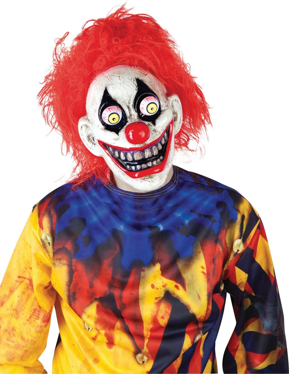 RUBIES FRANCE - Clown masker met uitpuilende ogen voor volwassenen - Maskers > Halloween- und Horrormasken